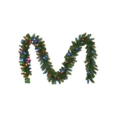 GGW PRESENTS 10 in. x 9 ft. 100 Multi-Color LED Lights Christmas Garland GG3298774